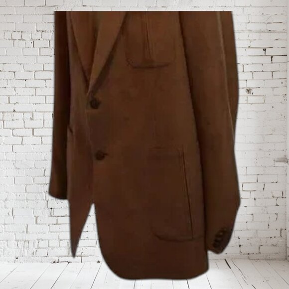 EUC Vintage Lanvin Paris/Chicago Feather Suede Suit Blazer Sports Coat Jacket - Picture 5 of 11